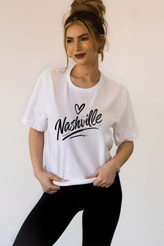 Cursive Nashville Crewneck Graphic Tee