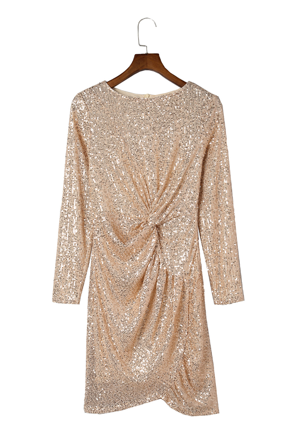 Apricot Party Twist Knot Bodycon Sequin Dress