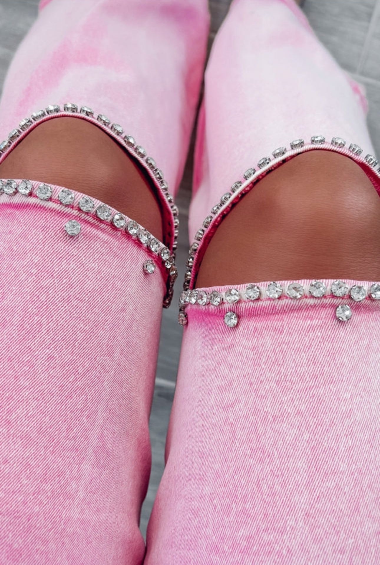 Pink Rhinestone Jeans