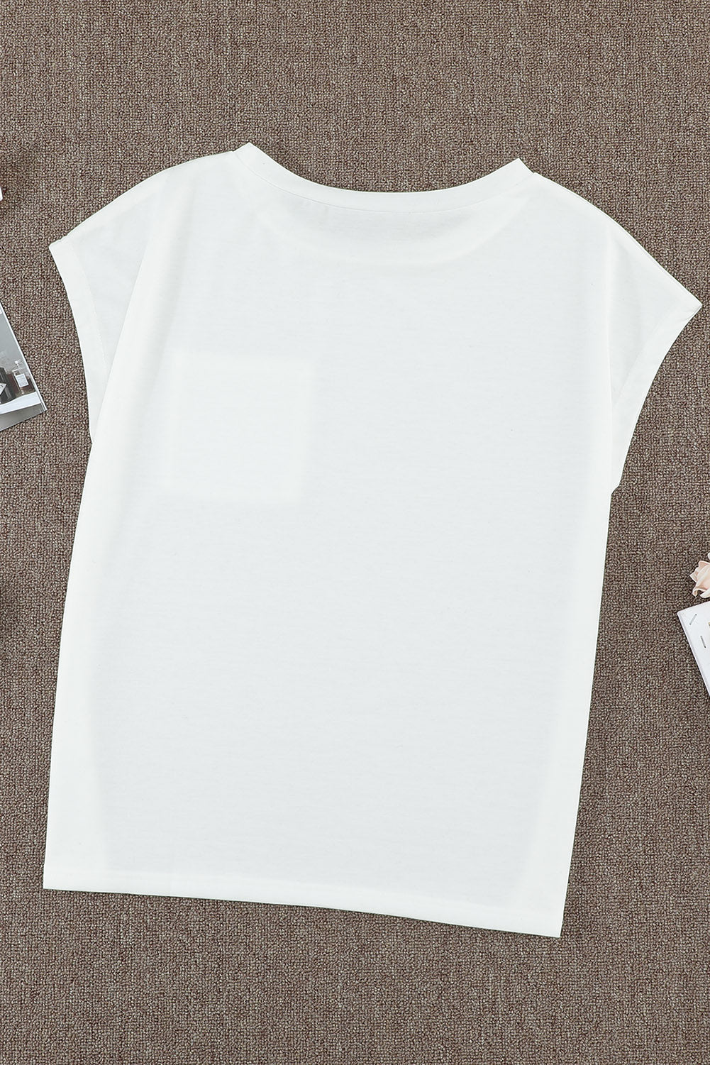 White Pocketed Tee with Side Slits