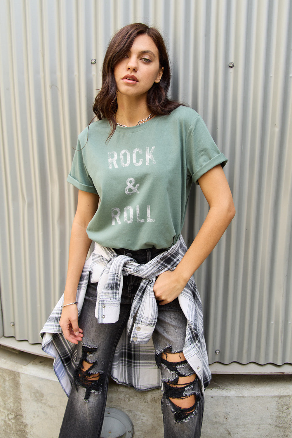 Simply Love Full Size ROCK & ROLL Short Sleeve T-Shirt